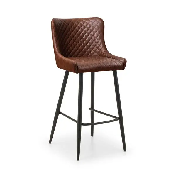 Image of Julian Bowen Luxe Faux Leather Barstool - Brown LUX204