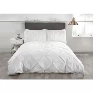 Image of Balmoral Luxury Single Duvet Set 1 Pillowcase White Pintuck Trim