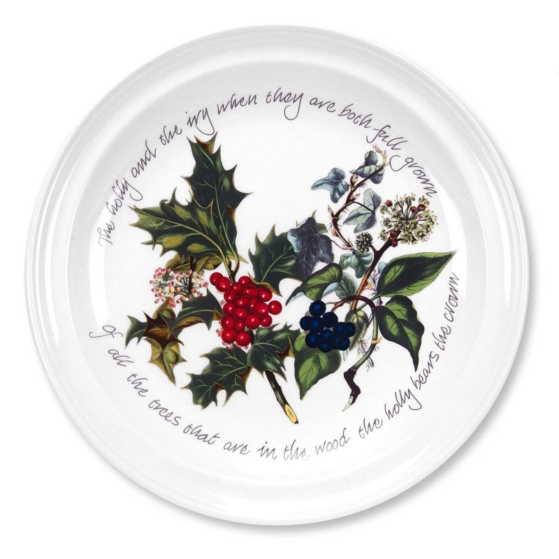 Image of Portmeirion Holly and Ivy The Holly and the Ivy Plate Set of 6 20cm Green unisex One Size