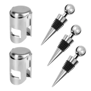 Image of Wine Bottle Stoppers and Vacuum Sealers - Set of 5 M&amp;W