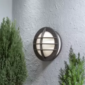 Image of Oden Outdoor Classic Bulkhead Matt Black Wall Light, IP23