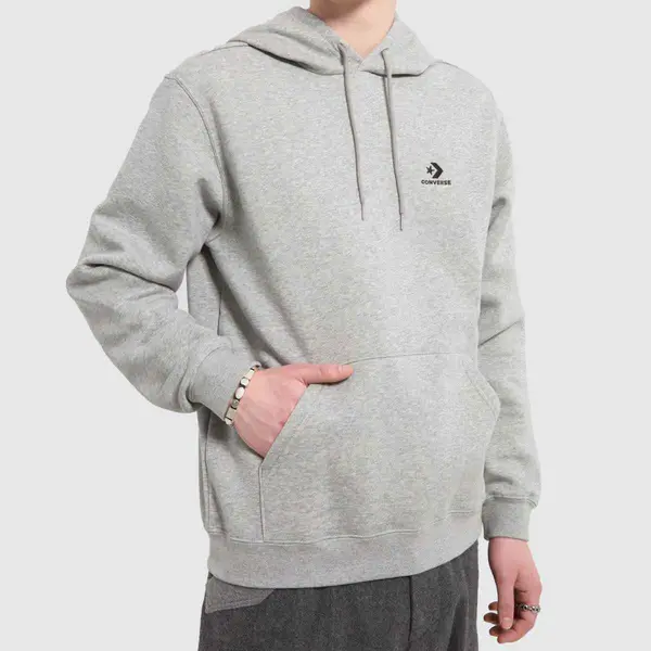 Image of Converse go to embroidered star hoodie in grey Grey Med