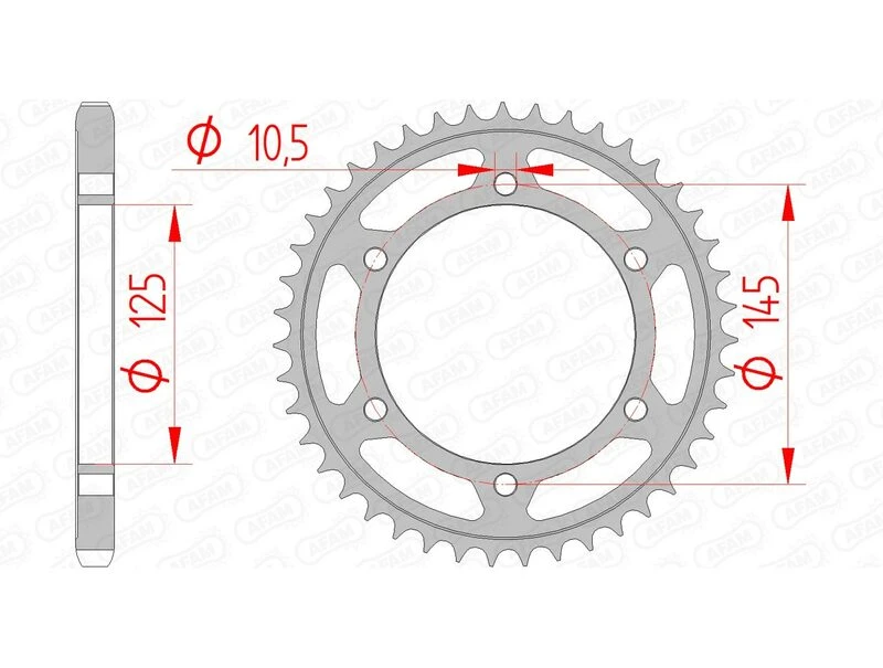 Image of AFAM Steel Standard Rear Sprocket 12603 - 525