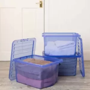 Image of Wham 28L Crystal Box and Lid Set of 3, Blue