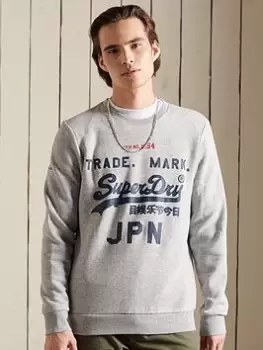 Image of Superdry Vl Ac Crew, Grey Marl, Size S, Men