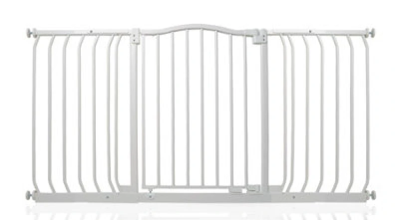 Image of Safetots Curved Top Safety Gate, 143Cm - 152Cm, Matt White, Pressure Fit Stair Gate