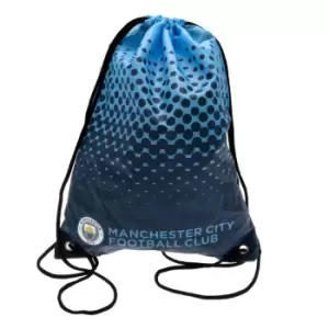 Image of Manchester City FC Fade Design Drawstring Gym Bag (44 x 33cm) (Blue/Black)