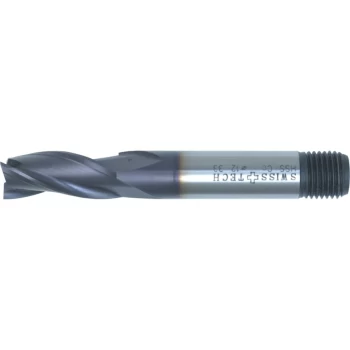 Image of 22.0 HSS-Co 8% 2 Flute Threaded Shank Long Series Slot Drills - TiAlN Coated