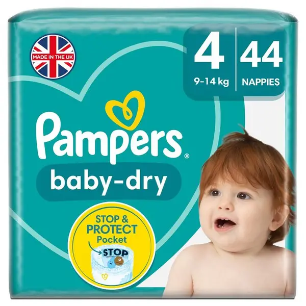 Image of Pampers Baby Dry Size 4 44 Nappies