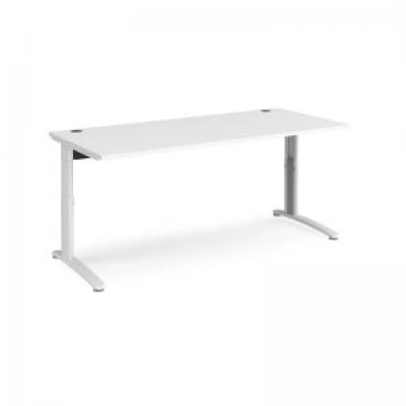 Image of TR10 Office Desk Wheelchair Friendly Rectangular Desk 1800mm White Tops With White Frames TR10 White THS18WWH