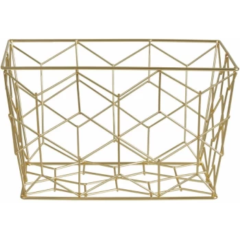 Image of Vertex Contour Matte Gold Storage Basket - Premier Housewares