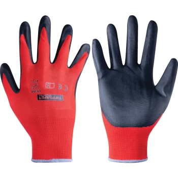 Image of Palm-side Coated Red/Black Gloves - Size 7