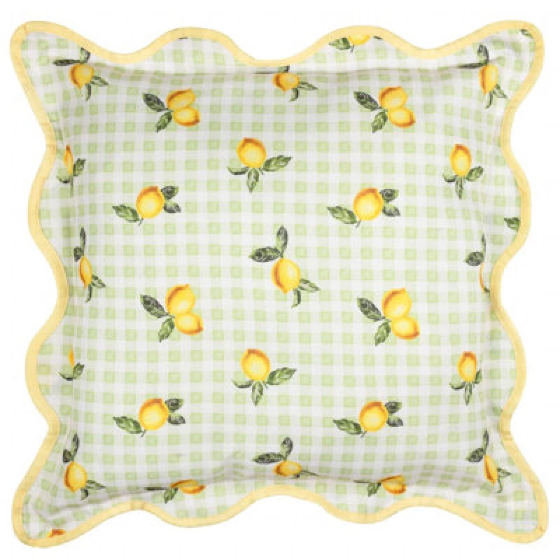 Image of Furn Fruits Lemons 45X45 Outdoor Polyester Cushion Sage Green WXNP9 Unisex
