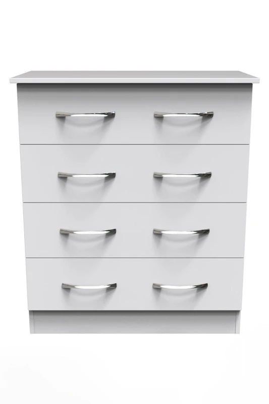 Image of Welcome Furniture Ready Assembled Avon 4 Drawer Chest In White Matt, White AVN011W