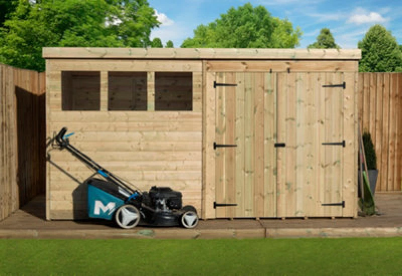 Image of Empire Sheds Empire 4000 Pent 12X8 Double Door Right Windows