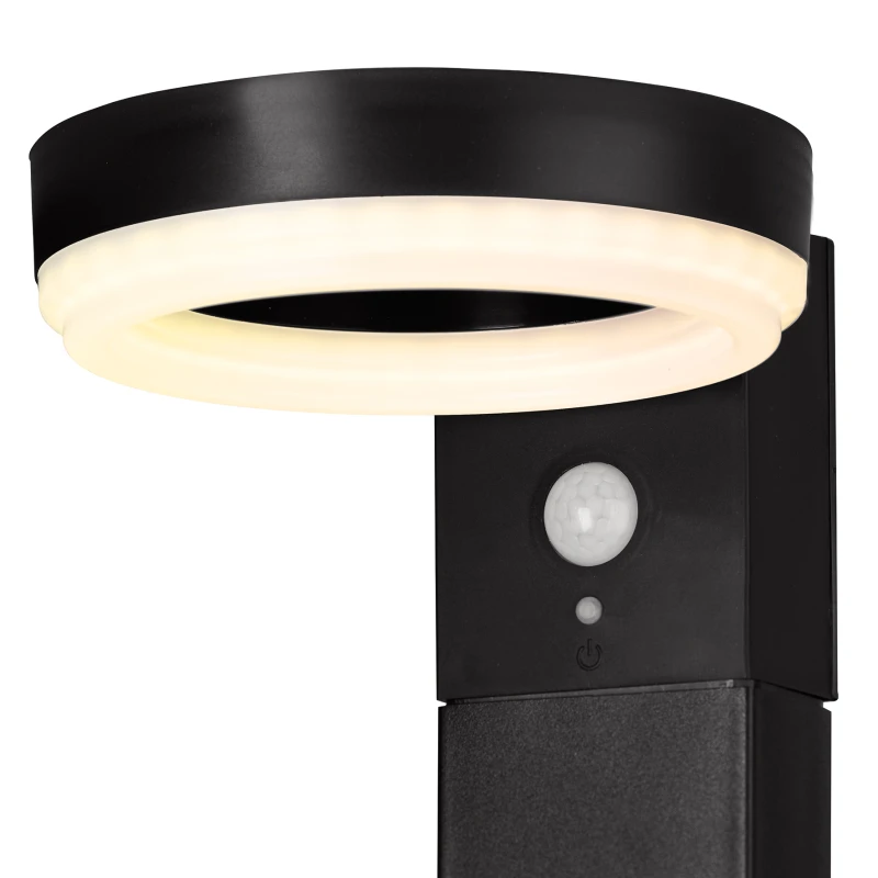 Image of 4lite 4lite Antheia Solar IP54 Die-Cast Aluminium LED Outdoor Step Light with Built in PIR Motion Sensor (Single) 4L2/6011