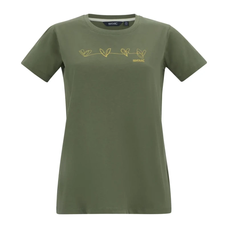 Image of Regatta Womens Filandra IX Short Sleeved Graphic T-Shirt in Light Khaki Size: 22 Light Khaki Female 22