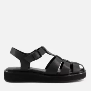 Image of Dune Womens Loch Leather Fisherman Sandals - Black - UK 7