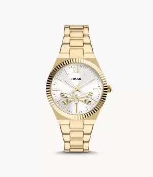 Image of Fossil Women Scarlette Three-Hand Gold-Tone Stainless Steel Watch
