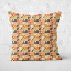 Image of Orange Jurassic Park Square Cushion 40x40cm - 50x50cm - Soft Touch