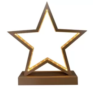Image of LED Star Brown Wood