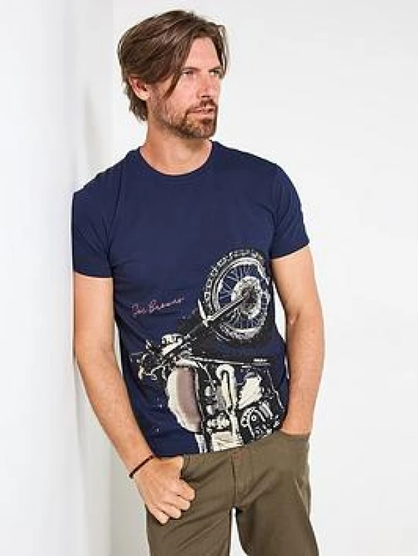 Image of Joe Browns Joe Browns Men Bike Adventure-Inspired Mens Graphic T-Shirt in Navy Size: Small Navy S Male 5059953312741