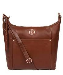 Image of Pure Luxuries London Cognac 'Miro' Leather Shoulder Bag - dark tan