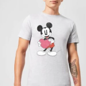 Image of Disney Mickey Mouse Heart Gift T-Shirt - Grey - S - Black