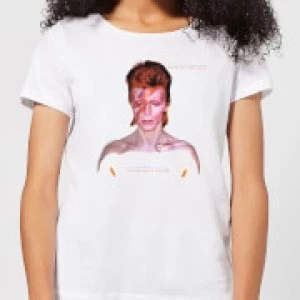 Image of David Bowie Aladdin Sane Cover Womens T-Shirt - White