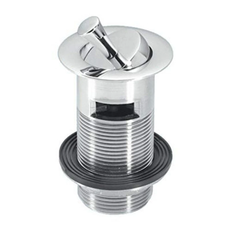 Image of McAlpine BW60SPH-CB 1.25" Chrome Plated Brass Basin Waste - Backnut Model: 60mm Flange x 3.5" Tail with Swivel Handle Plug Silver