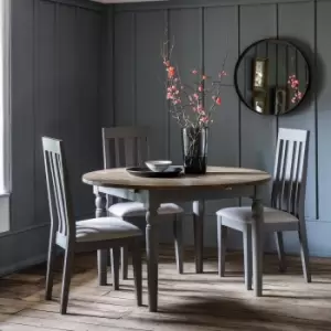 Image of Gallery Interiors Cookham 4-6 Seater Round Extendable Dining Table in Grey