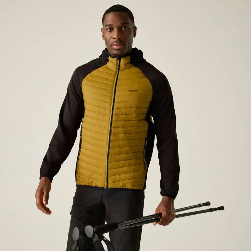 Image of Regatta Mens Andreson Hybrid Insulated Quilted Jacket in Mustard Size: Medium Mustard Male M