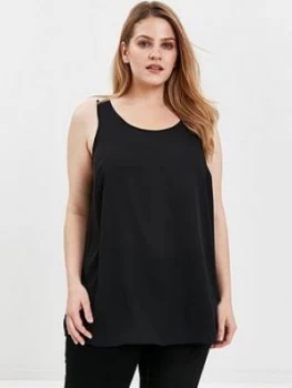 Image of Evans Scoop Neck Vest, Black, Size 20, Women