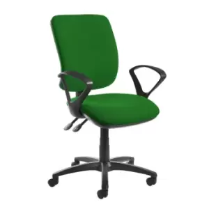 Image of Dams MTO Senza High Back Operator Chair with Fixed Arms - Madura Green