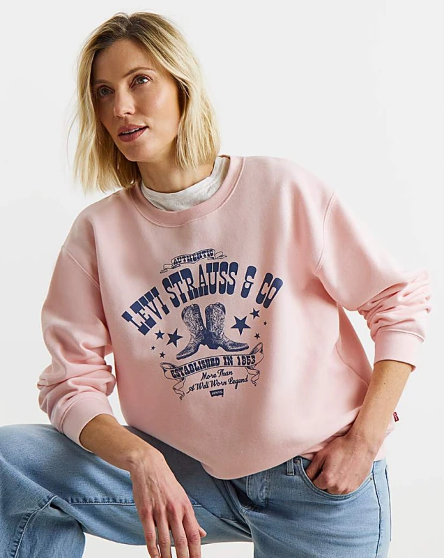 Image of Levis Levis Graphic Everyday Crew Pink - Levis - Size: M Pink Female M ZD74102