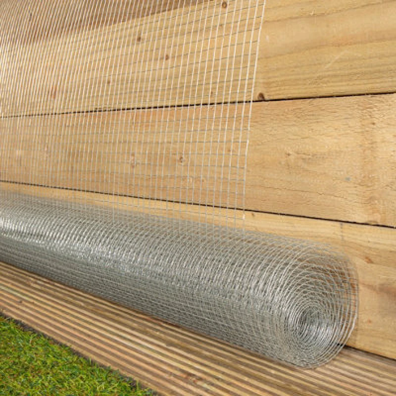 Image of Samuel Alexander 4m x 90cm of 13mm Wire Mesh Netting for Gardens / Pets / Ponds Silver