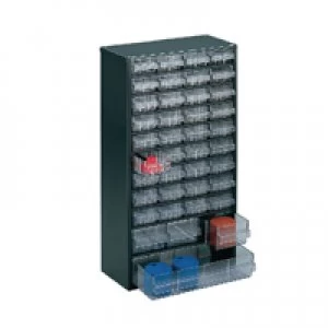 Image of Slingsby Clear 40 Drawer System Dark Grey Storage Cabinet 324171