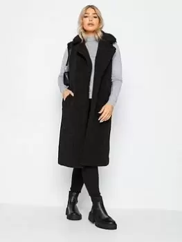 Image of M&Co Blk Borg Longline Gilet, Black, Size 10, Women