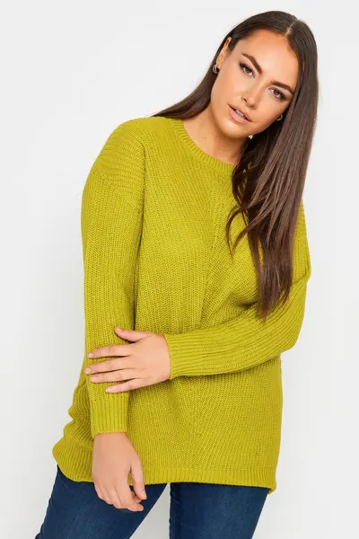 Image of Yours Chunky Knitted Jumper Lime