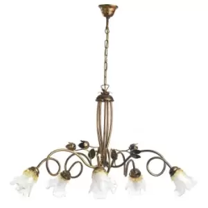 Image of Onli Arianna 5 Light Flower Multi Arm Pendant Ceiling Light, Bronze