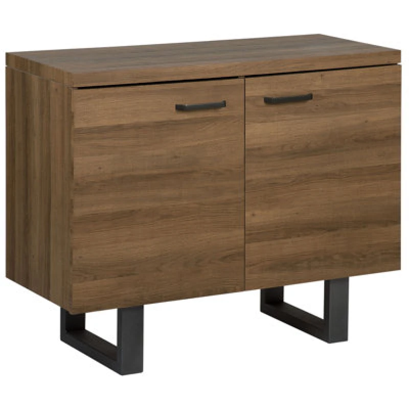 Image of Beliani Industrial Cabinet Timber Dark Brown