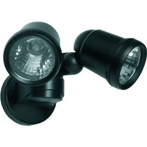 Image of Wickes Halogen Black Twinspot Floodlight - 42W