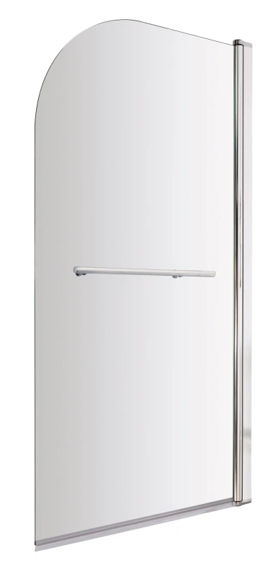 Image of Balterley 6mm Toughened Safety Glass Reversible Bath Screen with Towel Rail Silver unisex