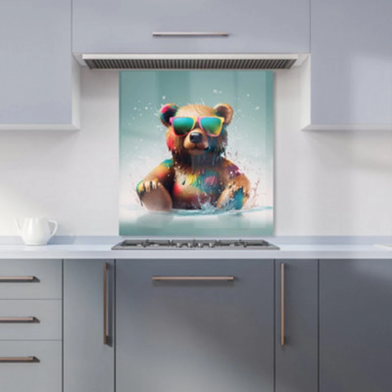 Image of Warren Reed - Designer Geometric Herringbone Chevron Blues Tea Towel in Green Green Unisex