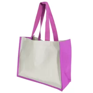 Image of Westford Mill Printers Jute Cot Shopper Bag (21 Litres) (One Size) (Fuchsia)