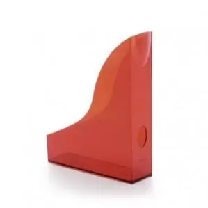 Image of Durable Magazine Rack Basic Transparent Red Pack of 1