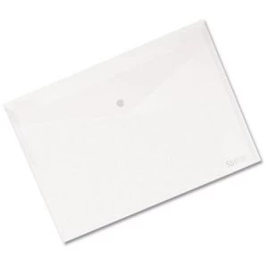 Image of Seco Heavy Duty Polypropylene Wallet A4 Clear Popper-seal Oxo-biodegradable Pack of 5