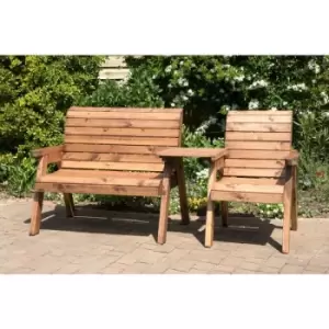 Image of Wooden Companion Straight Garden 3 Seater Chair Bench - Charles Taylor