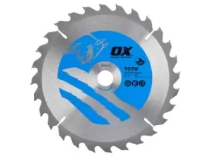 Image of OX Tools OX-TCTW-1902028 OX Wood Cutting Circulaw Saw Blade 190mm x 20 x 28T ATB