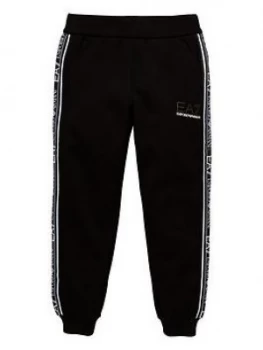 Image of Emporio Armani EA7 Tape Logo Jogging Pants Black Size 10 Years Boys